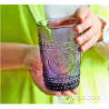 Verre de verre de verre verres à eau en relief